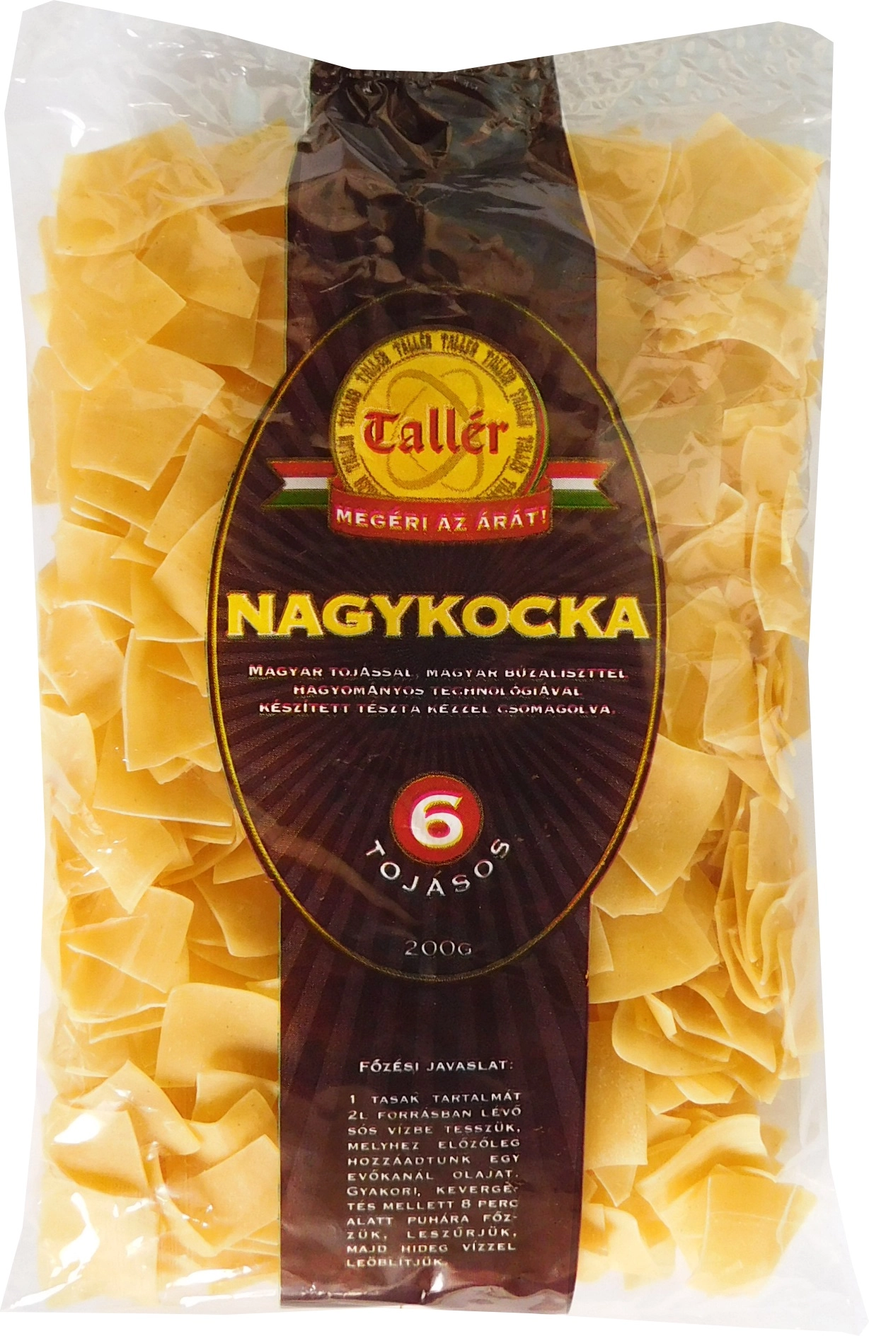 TALLÉR TÉSZTA 6TOJ.NAGYKOCKA 200G