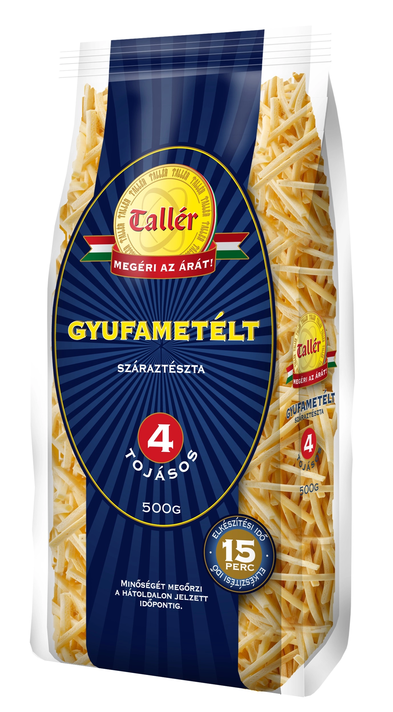 TALLÉR TÉSZTA 4TOJ.GYUFAMETÉLT 500G