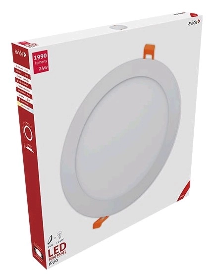 Avide LED Beépíthető Kerek Mennyezeti Lámpa ALU 24W WW 3000K