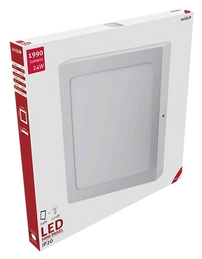 Avide LED Falra Szerelhető Négyzetes Mennyezeti Lámpa ALU 24W WW 3000K
