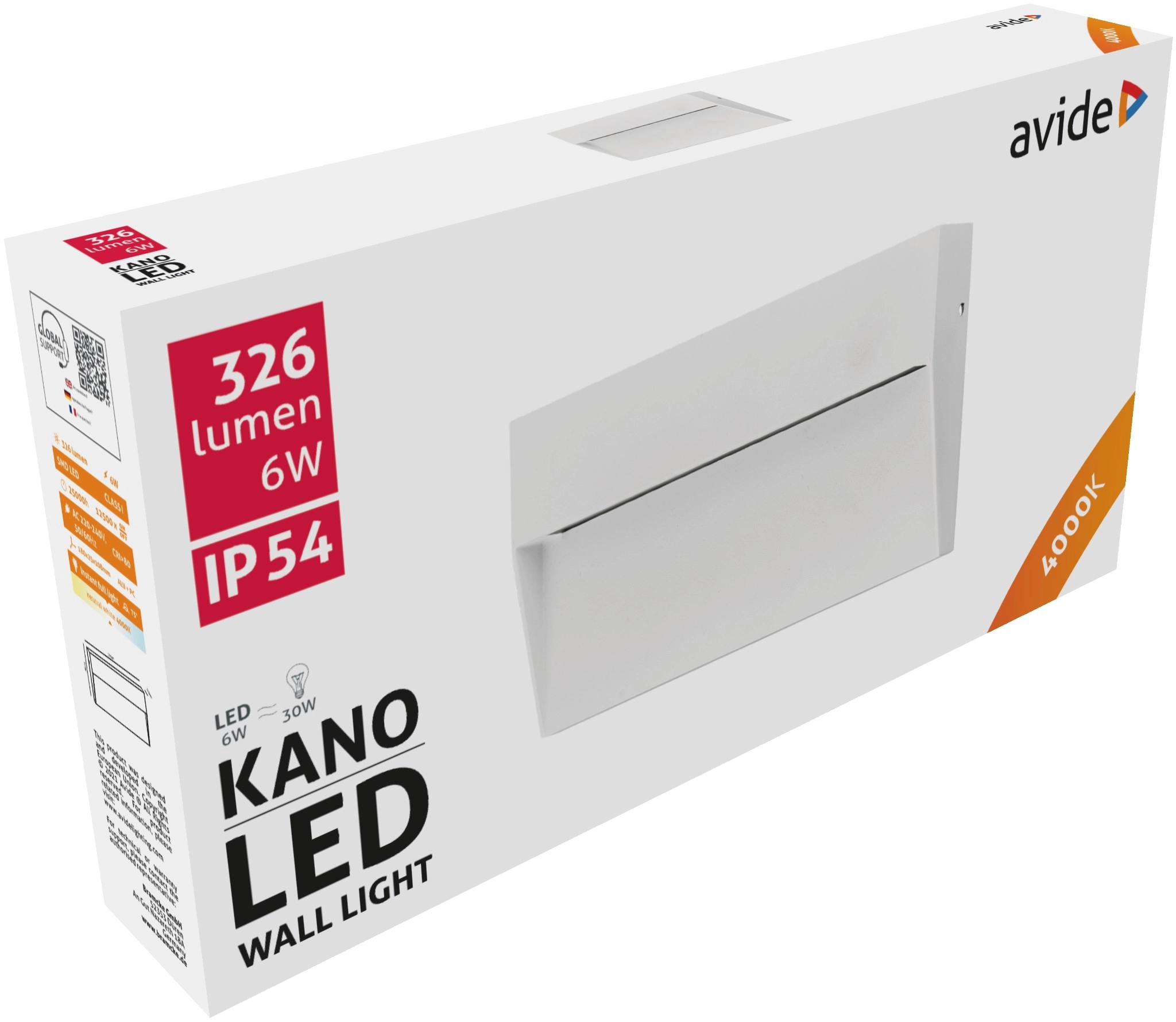 Avide kültéri lépcső lámpa Kano LED 6W NW IP54 18cm