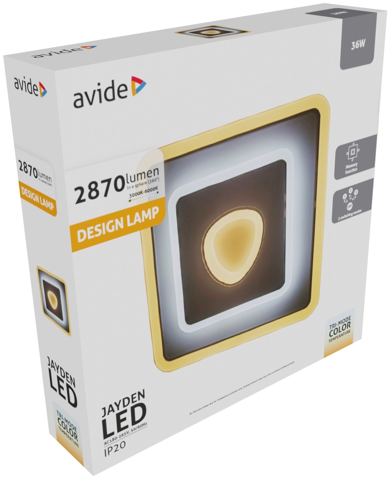 Avide Fali Design Oyster Jayden mini 3 kapcsolási mód