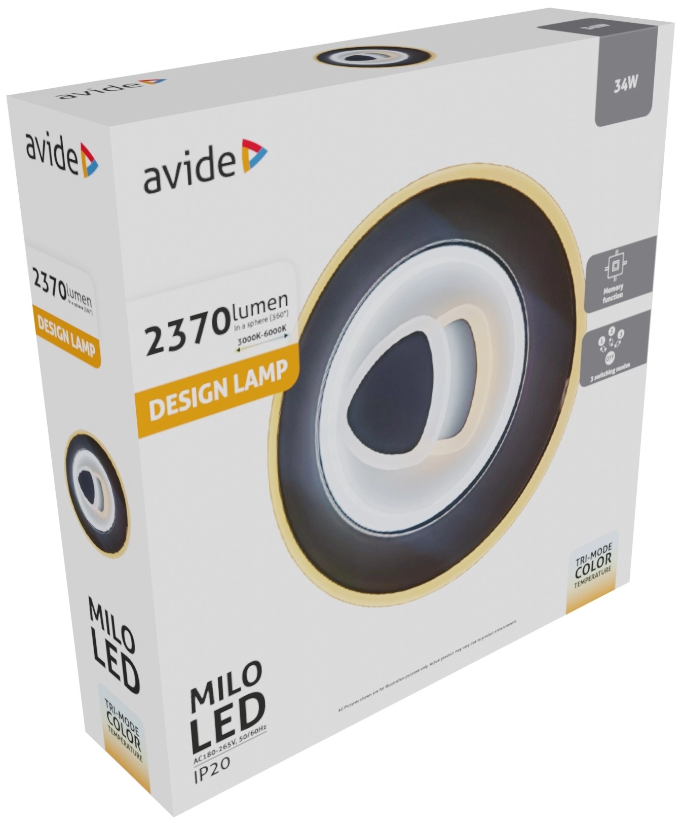 Avide Fali Design Oyster Milo mini 3 kapcsolási mód