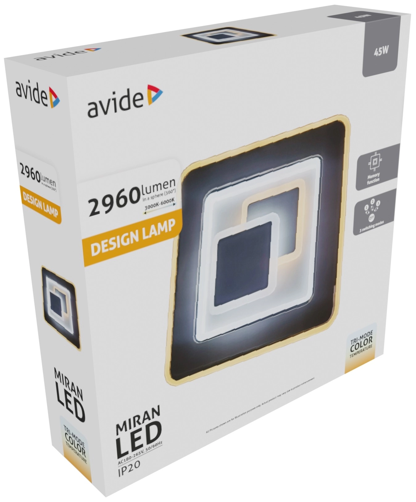 Avide Fali Design Oyster Miran mini 3 kapcsolási mód