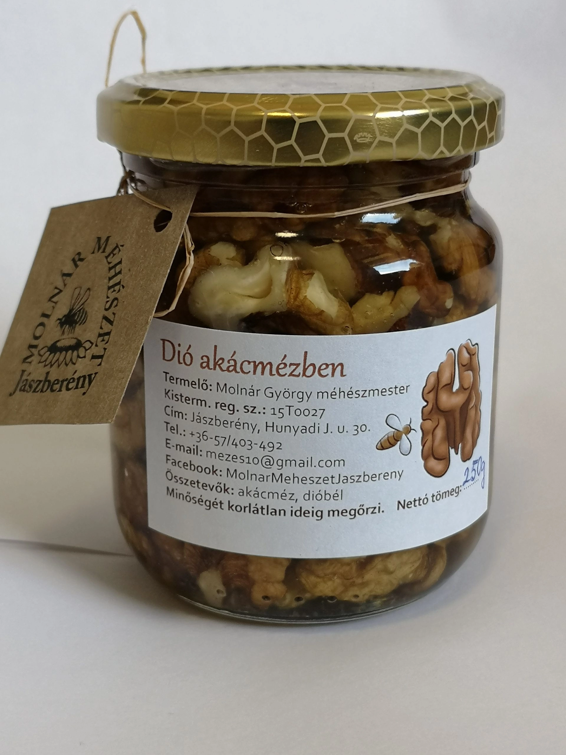 DIÓ AKÁCMÉZBEN 250G – Molnár méhészet