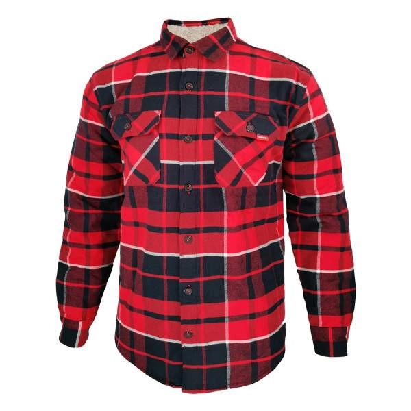 Dressa Vintage Overshirt vastag bélelt kockás férfi flanel favágó ing – piros