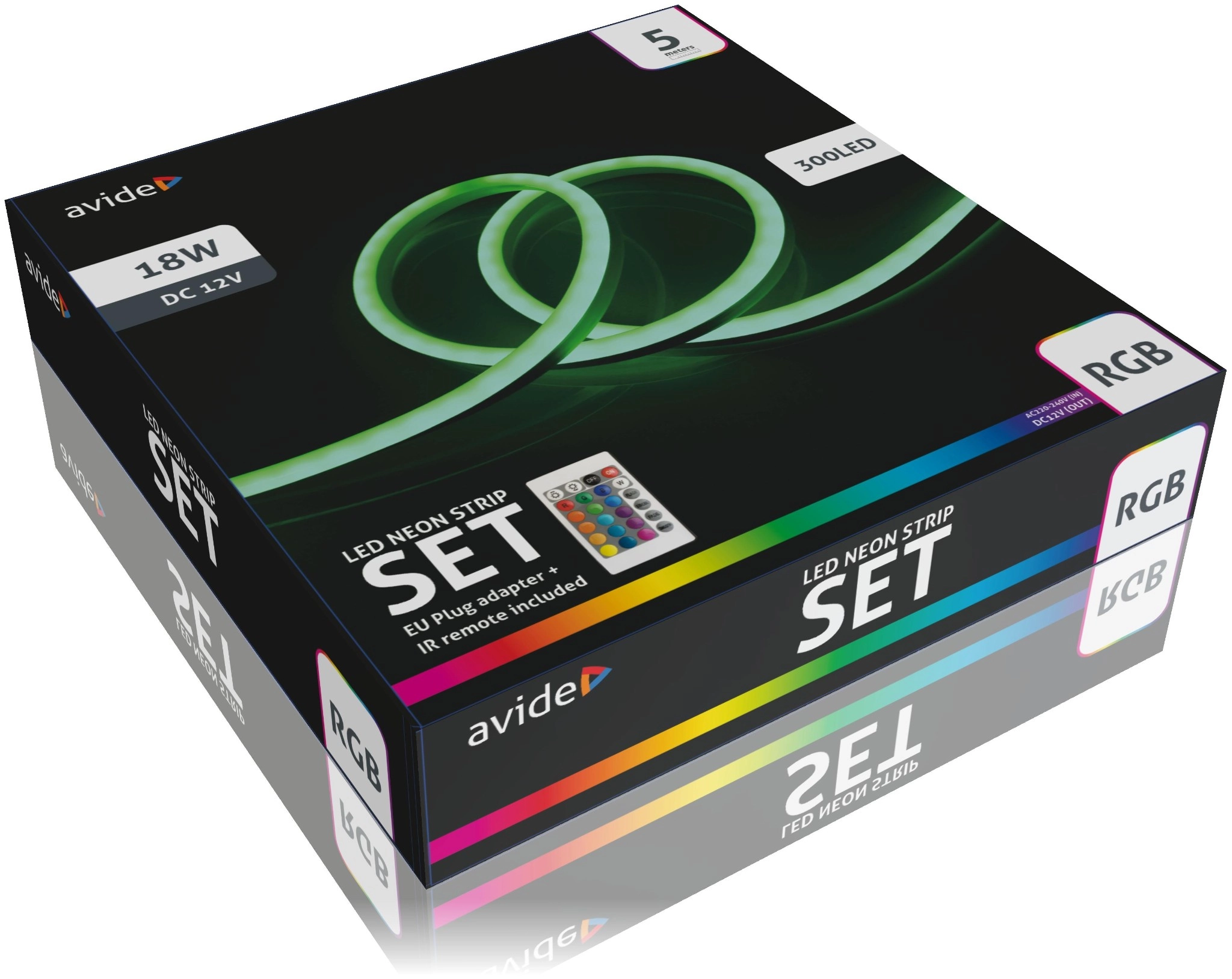 Avide LED Neon Szalag RGB 12V távirányítóval 5m