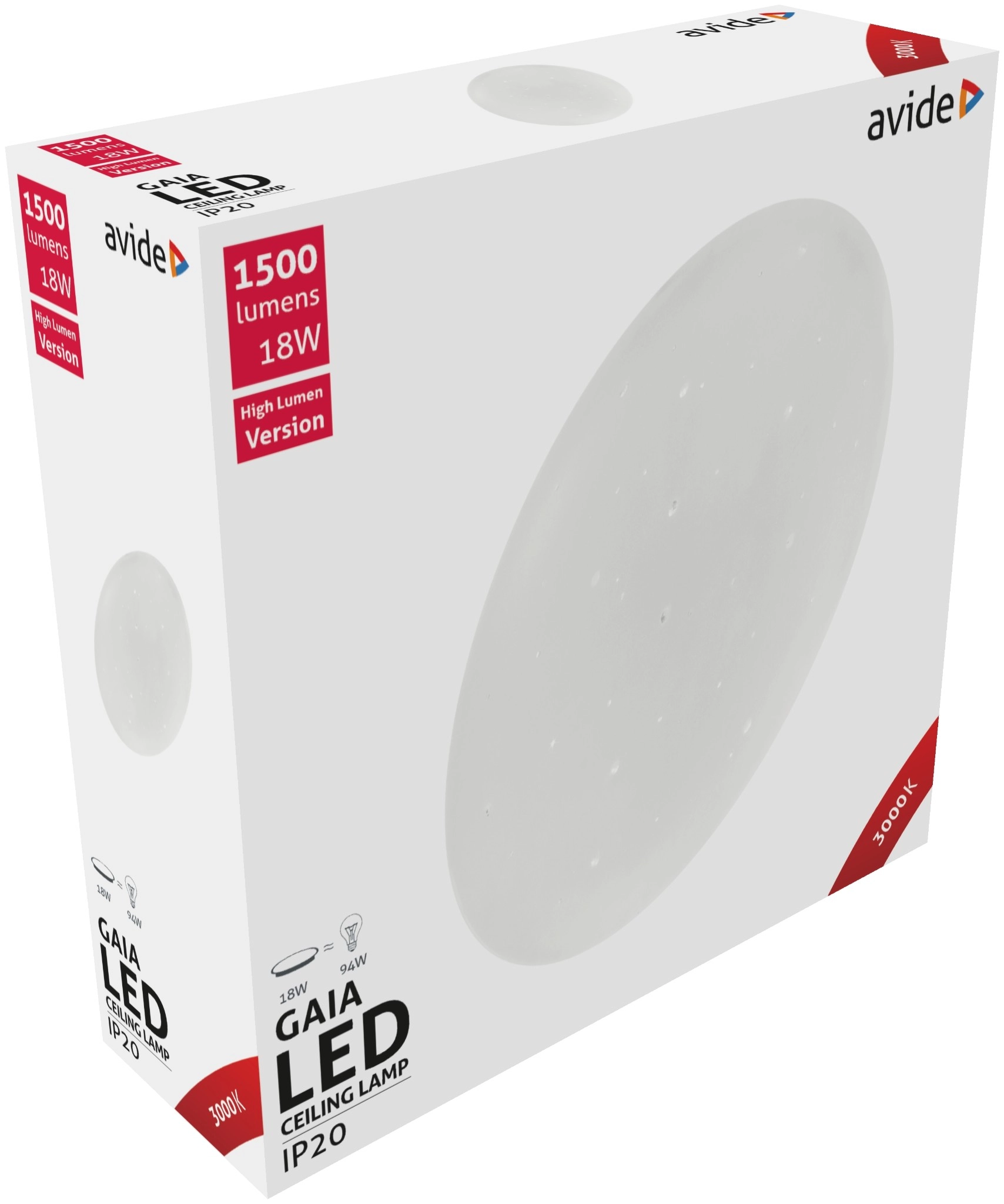 Avide LED Mennyezeti Lámpa Gaia 18W 330*105mm WW 3000K