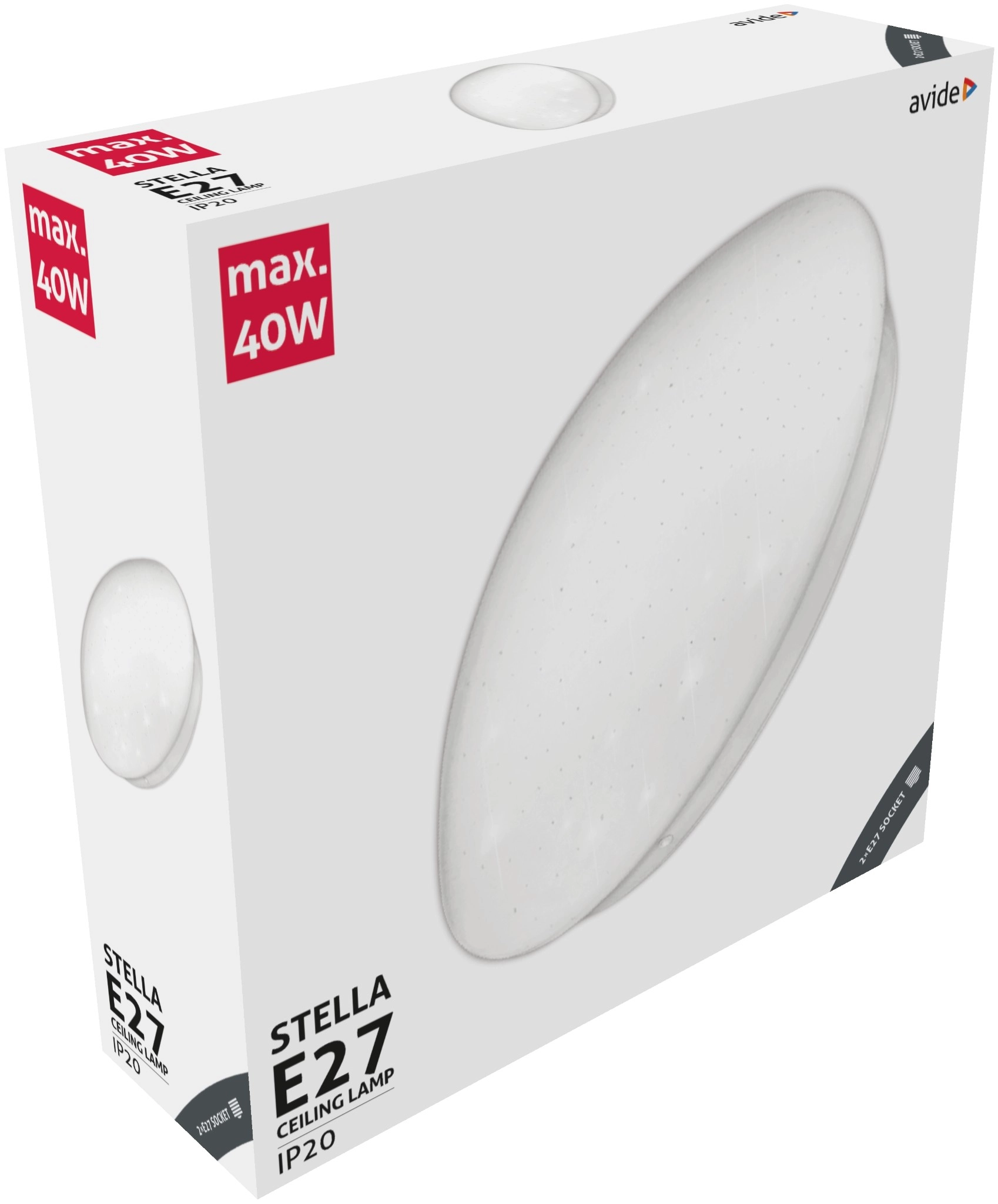 Avide LED Mennyezeti Lámpa Stella 380*110m 2xE27