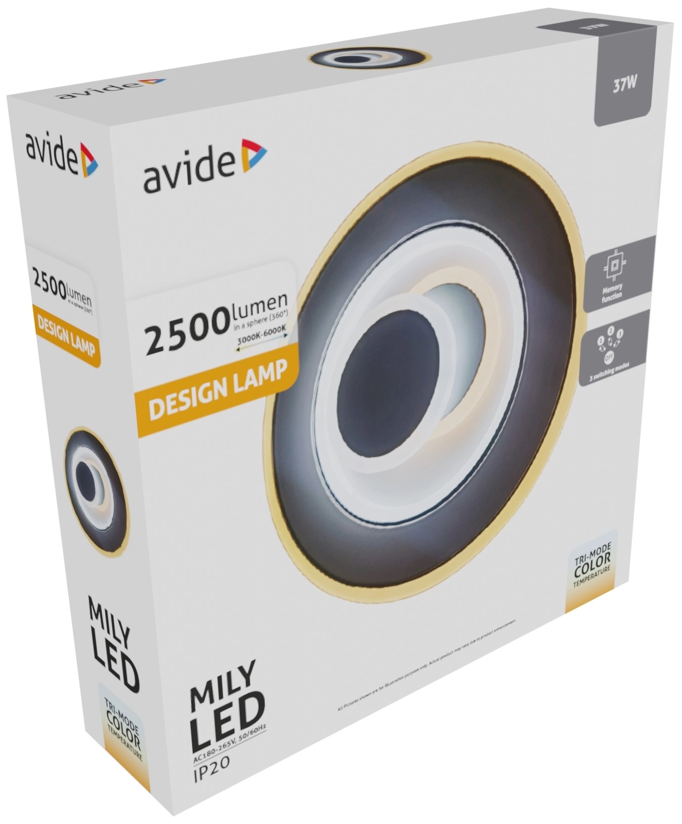 Avide Fali Design Oyster Mily mini 3 kapcsolási mód