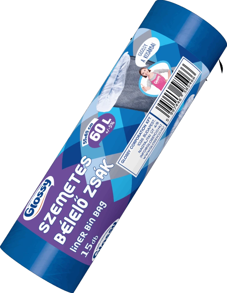 GLOSSY SZEM.BÉL.ZSÁK 60L 55CMX65CM 15DB