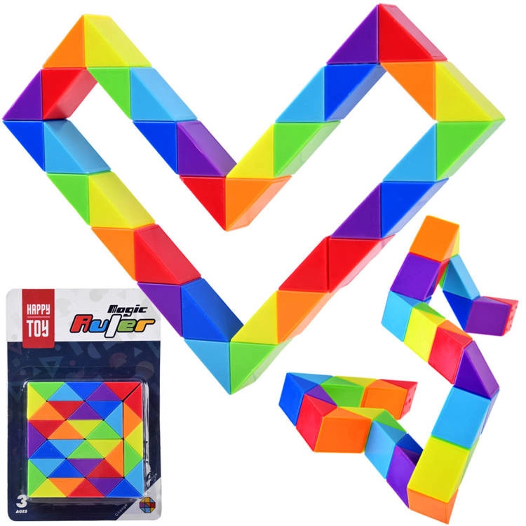 Mágikus színes kígyó kirakó 36 építőelemmel