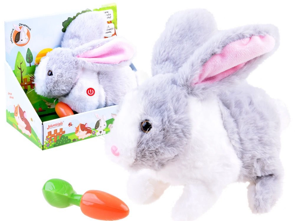 Plüss nyuszi szürke-fehér