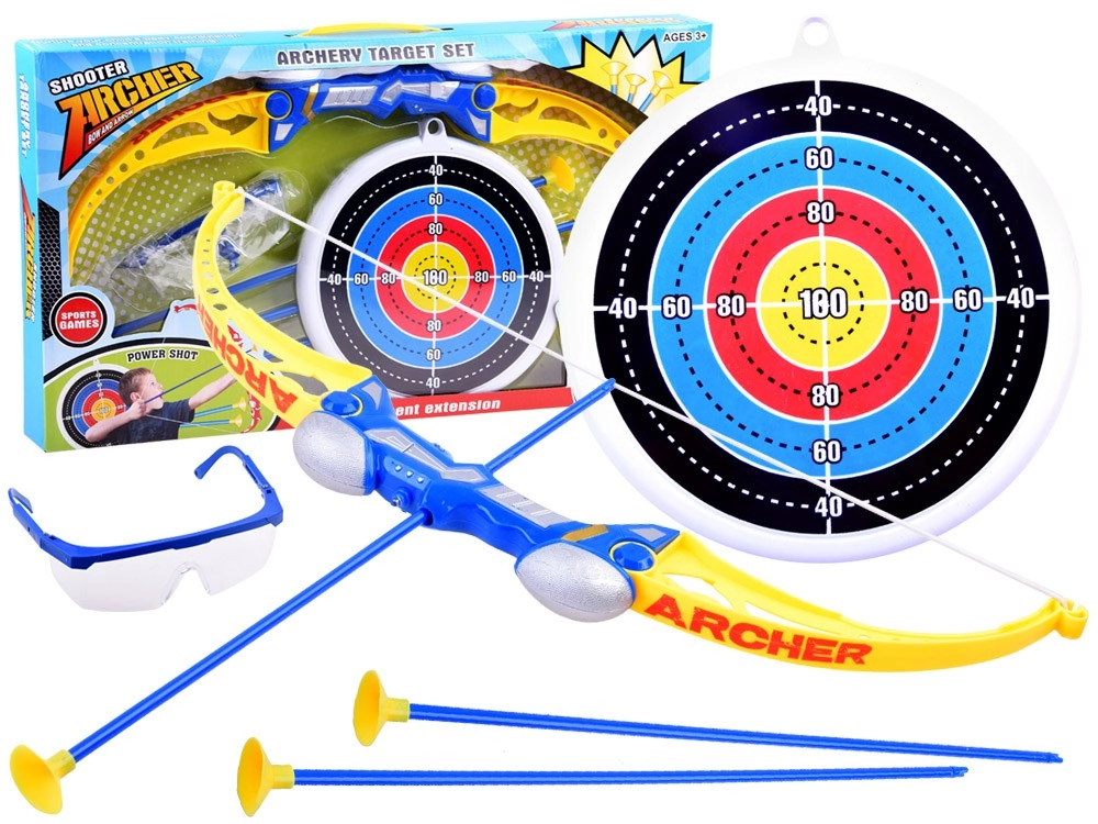 Gyermek tapadókorongos íj készlet ( íj + nyilak + céltábla) -kék