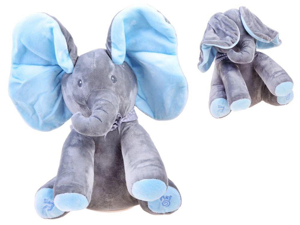 Bújócskázó éneklő interaktív elefánt kék fülekkel