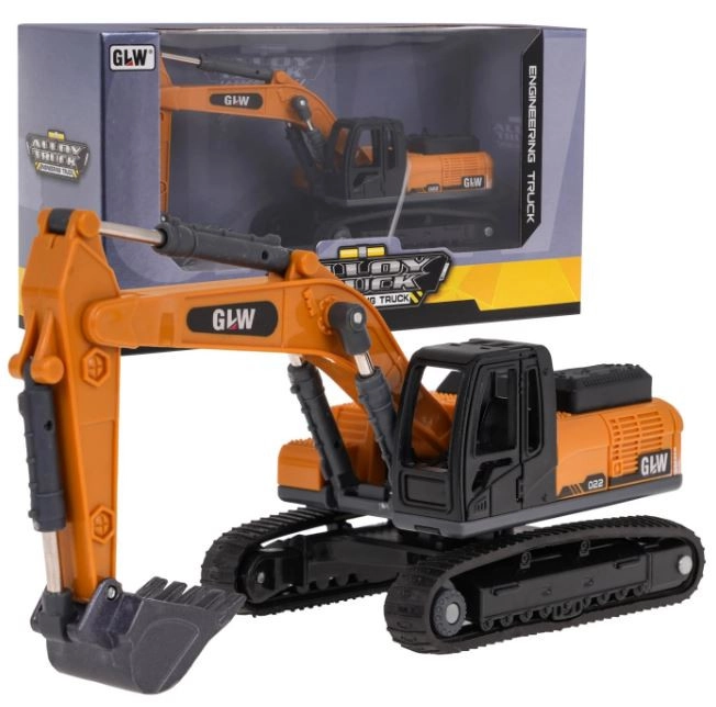 Műanyag markoló fém kanállal, mozgatható lánctalppal, kabinnal