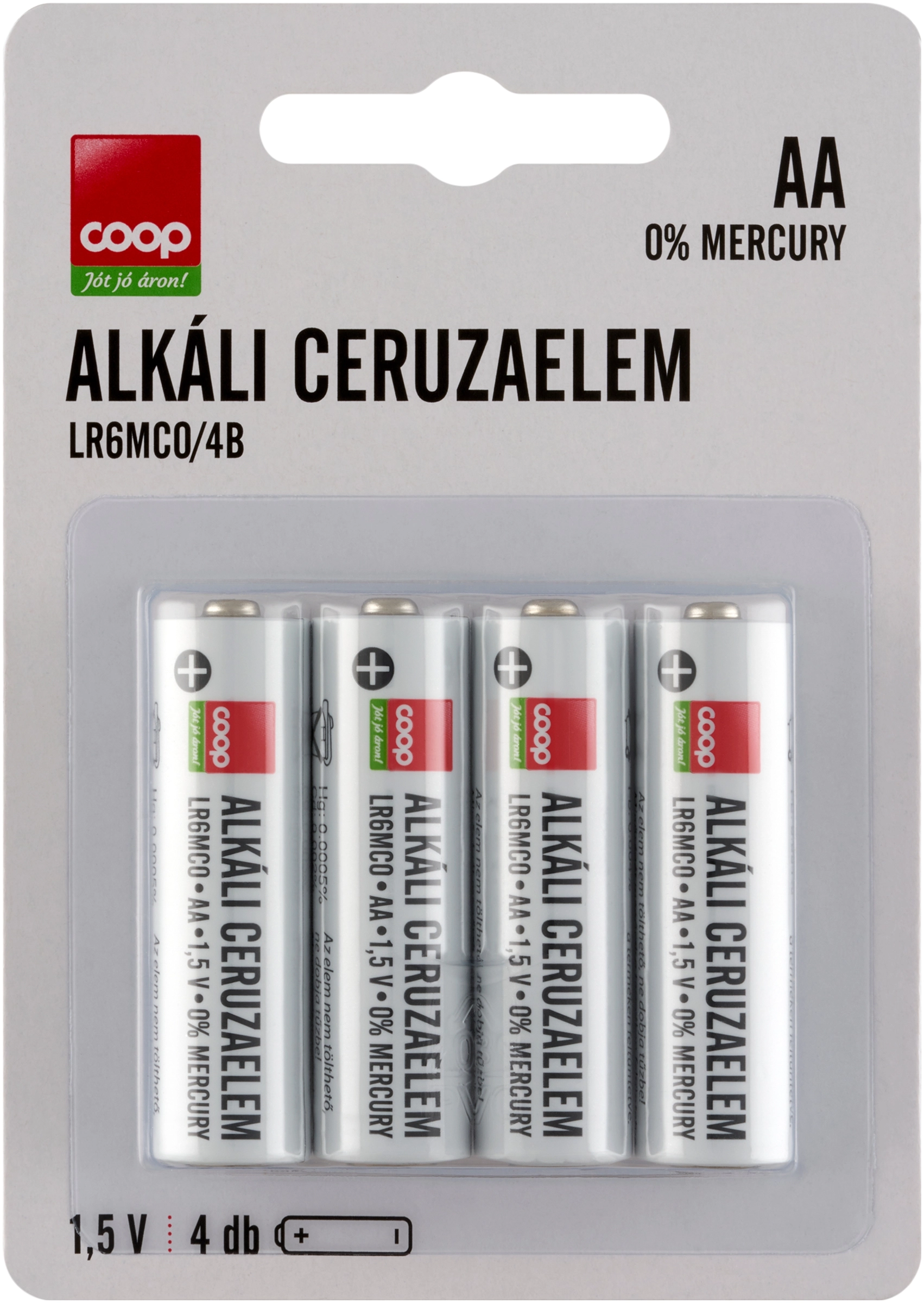 COOP ALKÁLI CERUZAELEM AA 1.5V 4DB