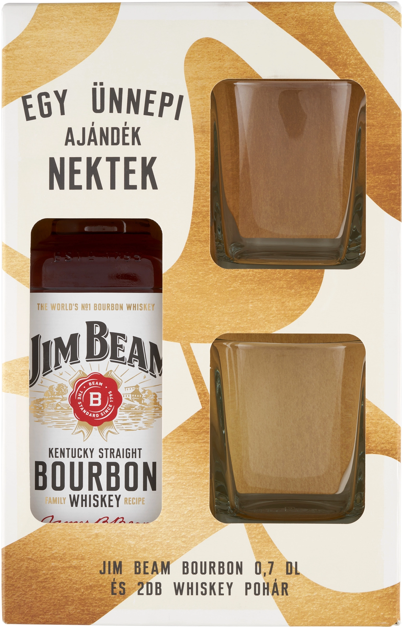 JIM BEAM 40% 0.7L+2 POHÁR PDD ÜV.DRS