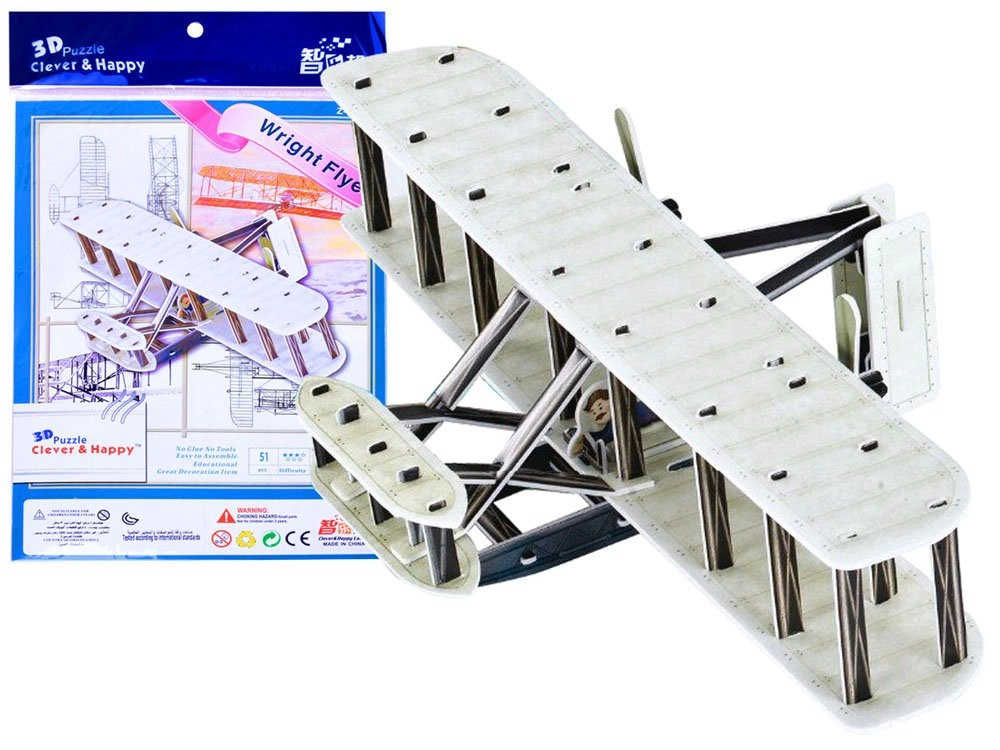 Orville és Wilbur Wright testvérek 1903-as repülőgépe – 3 D-s puzzle