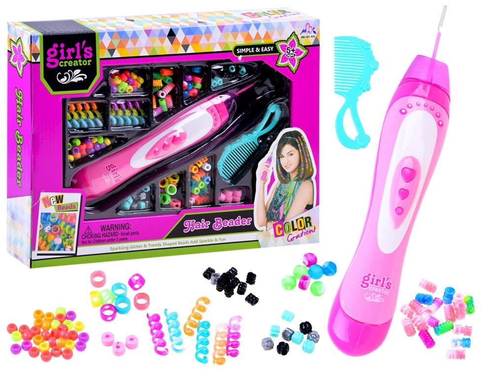 Hajdíszítő gép gyöngyökkel és különféle díszekkel