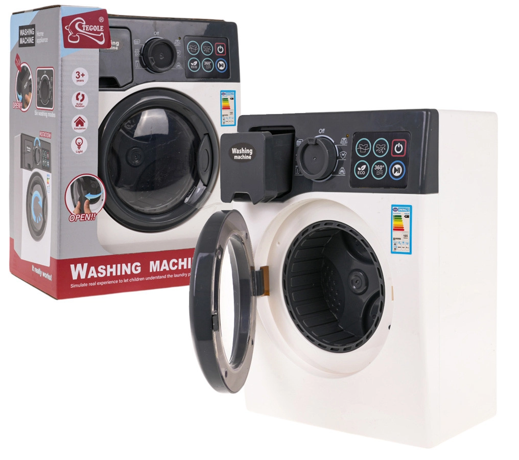 Interaktív mosógép hang- és fényeffektusokkal