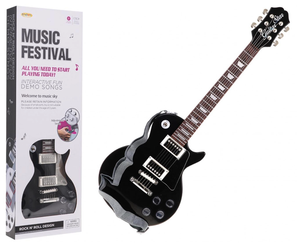 Fekete elektromos gitár gyerekeknek