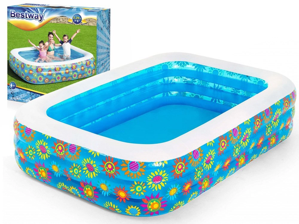 Bestway virágmintás felfújható gyerekmedence 229 x 152 x 56 cm