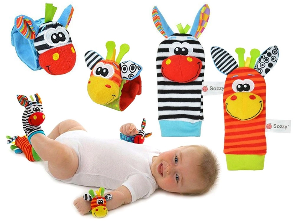 Zokni és karperec csörgőkészlet (4 darabos) – nagy fülekkel