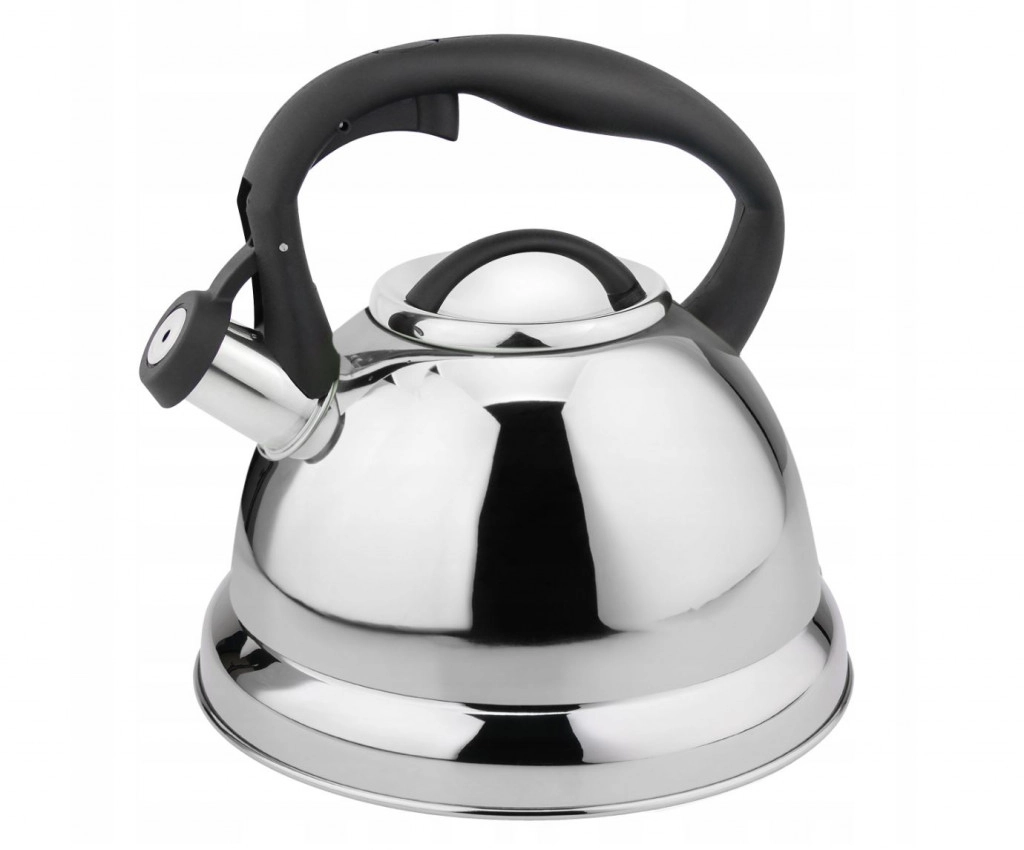 Modern ezüst acél teafőző ergonomikus fogantyúval- 3 literes
