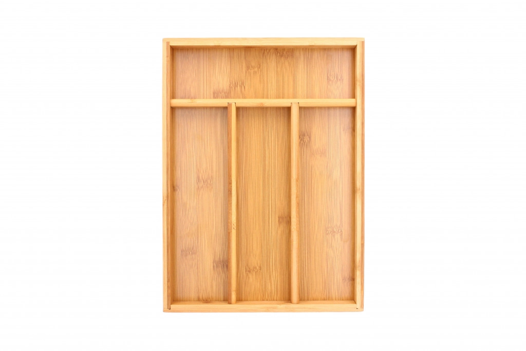 4 szekciós fa evőeszköz tartó 34x25x4,5 cm