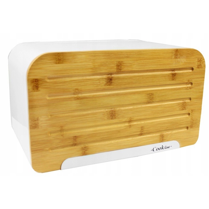 Fehér kenyértartó doboz bambusz boritással