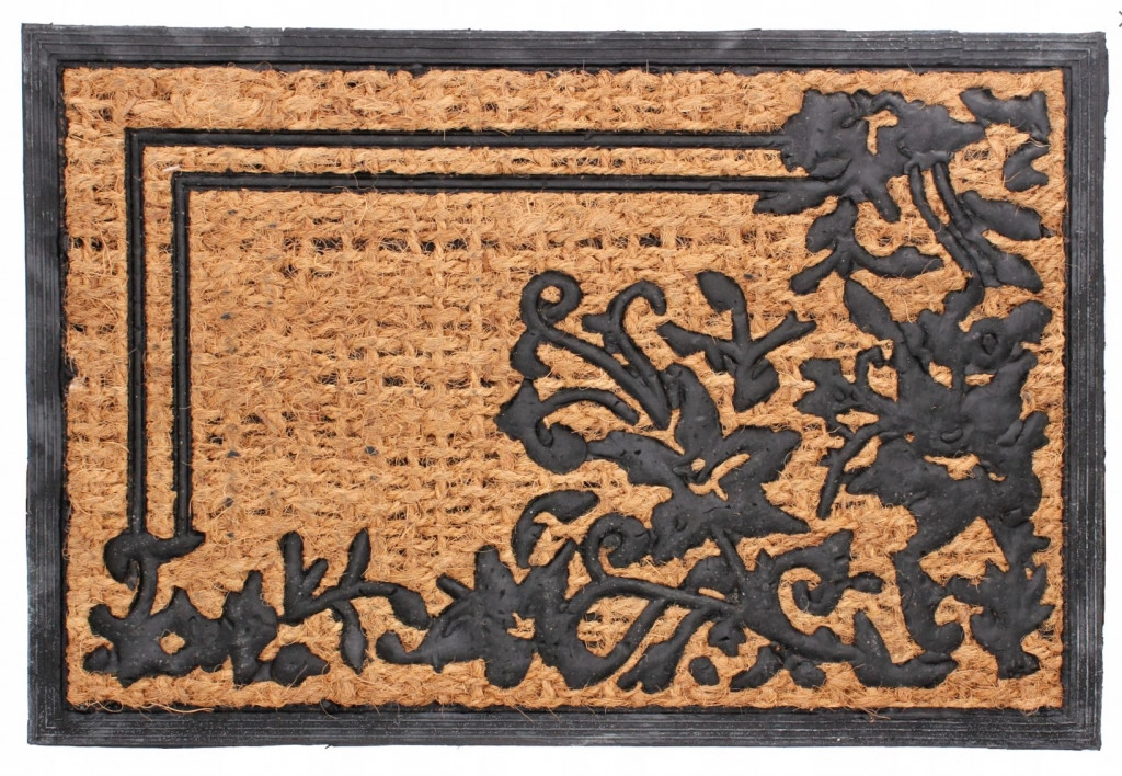 Klasszikus kókuszrost lábtörlő virág mintás- 40X60 cm – B modell