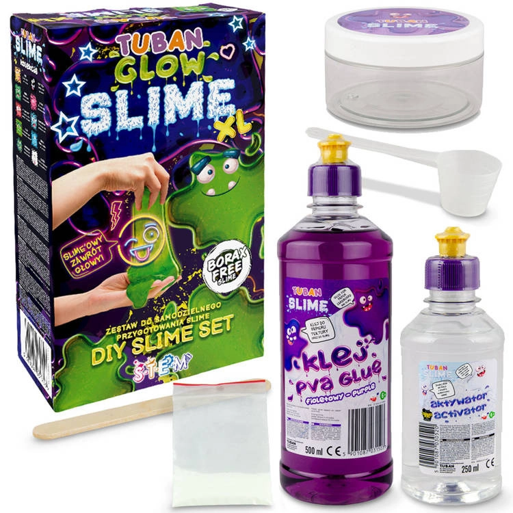 TUBAN XL Slime szett – sötétben világító