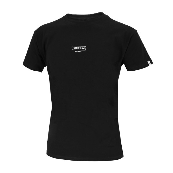 Dressa Framed Logo férfi környakú rövid ujjú pamut póló – fekete