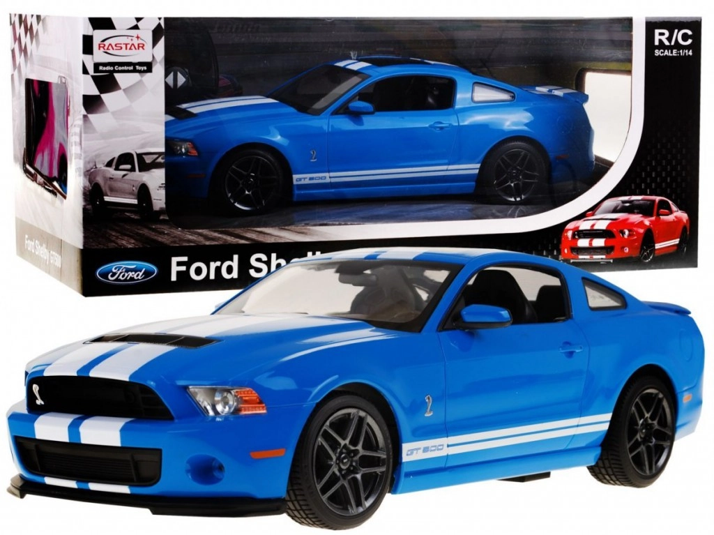 Ford Shelby Mustang GT500 kék távirányítós autó 1:14 arányban