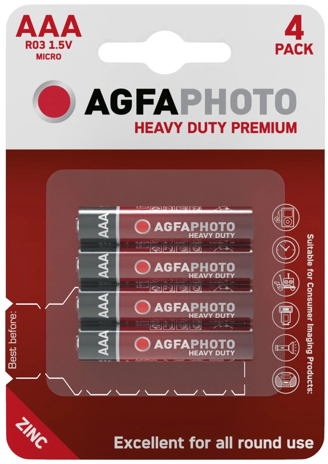 AgfaPhoto Heavy Duty Féltartós Mikro Elem AAA B4 4db APFAAA