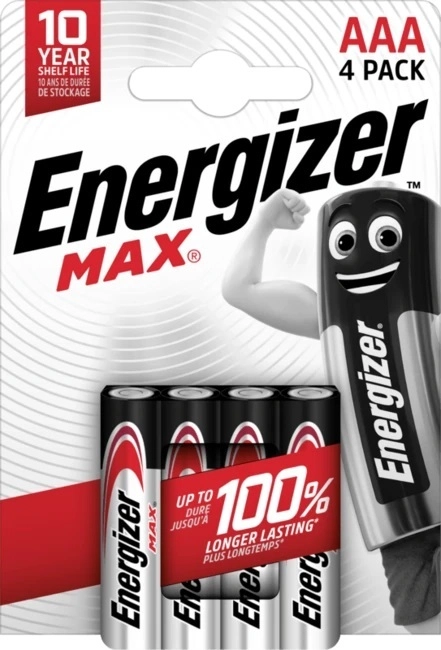 Energizer Max Alkáli Mikro Elem AAA B4 4db EMAAA