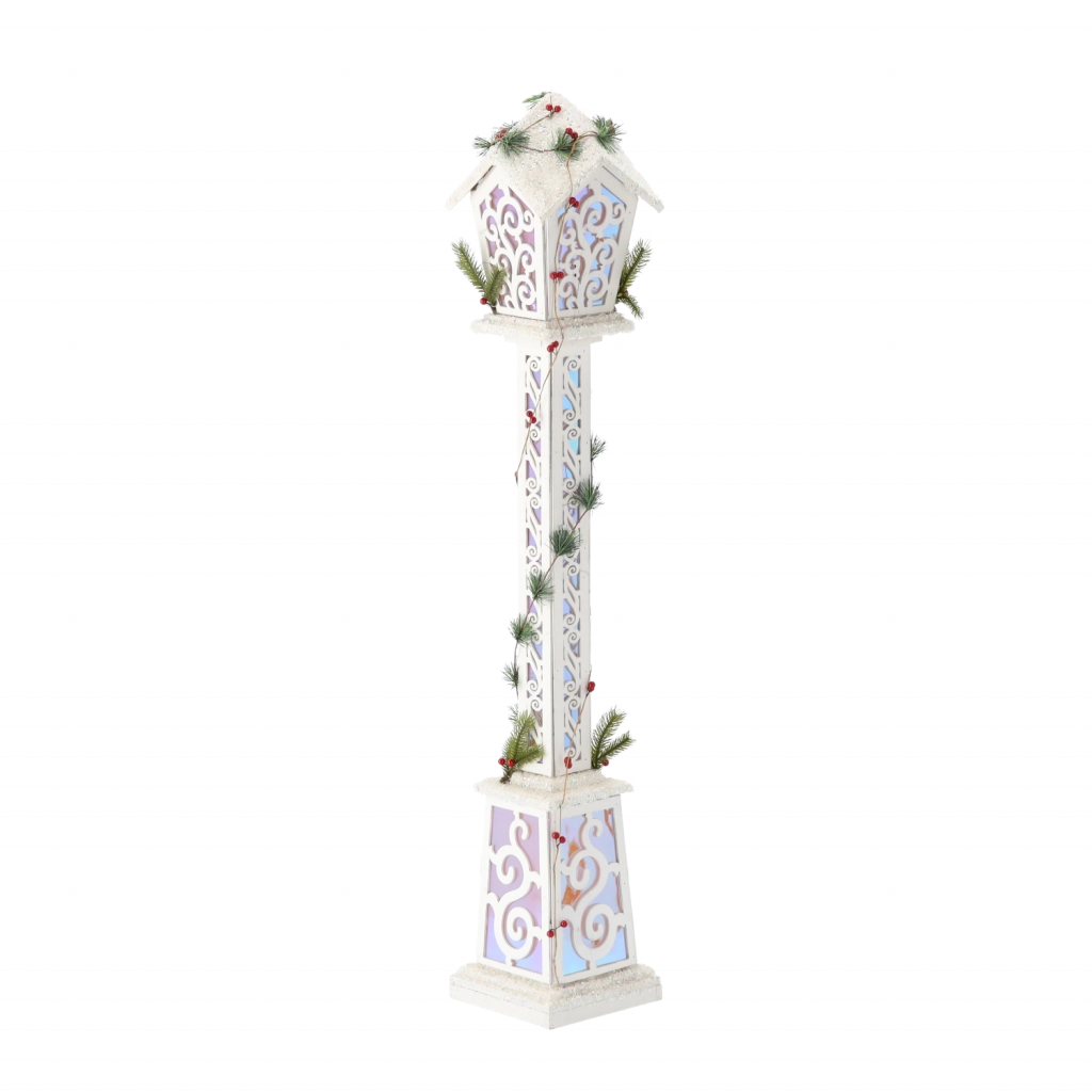 Műanyag díszlámpás LED világítással – 120 cm, fehér | Dekorációs Fényoszlop