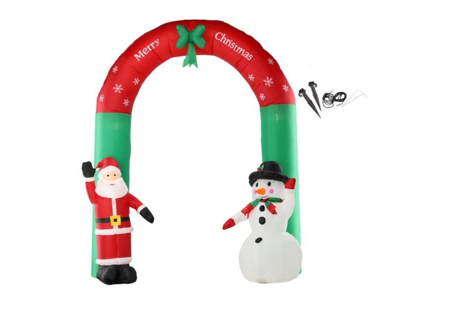 Felfújható kapu Mikulással és Hóemberrel – 240 cm