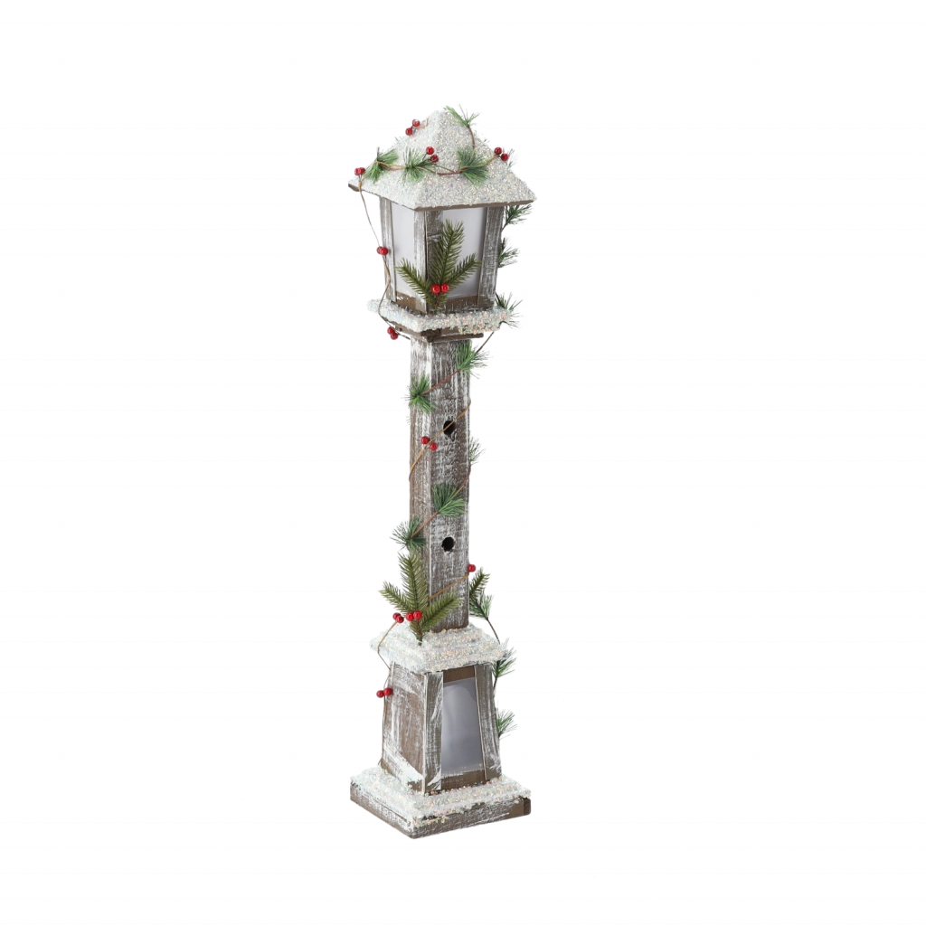 Vintage Fa Karácsonyi Lámpás LED Világítással – 60 cm