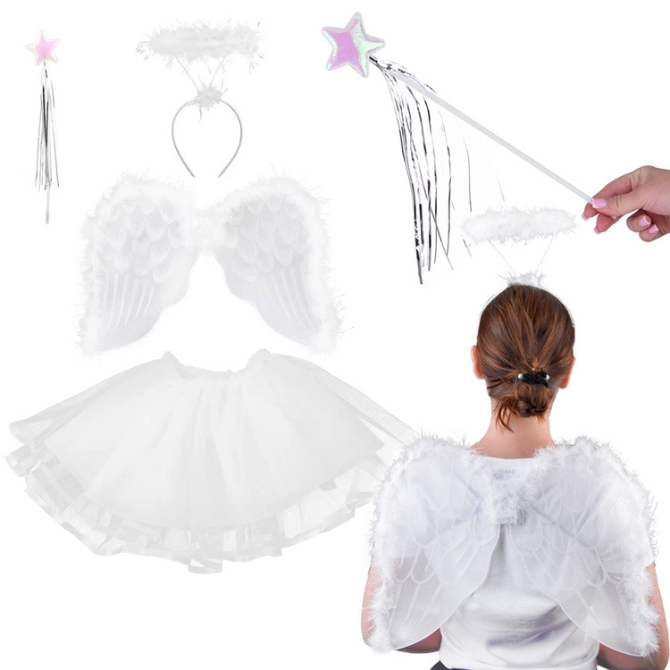 ANGYAL jelmez – szárnyak, glória, szoknya, pálca