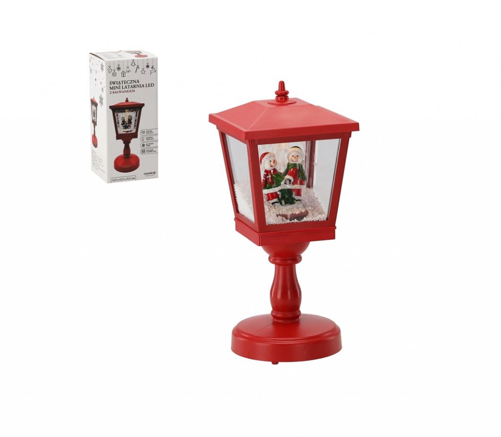 Karácsonyi Mini Lámpás LED  – Piros Hóemberrel