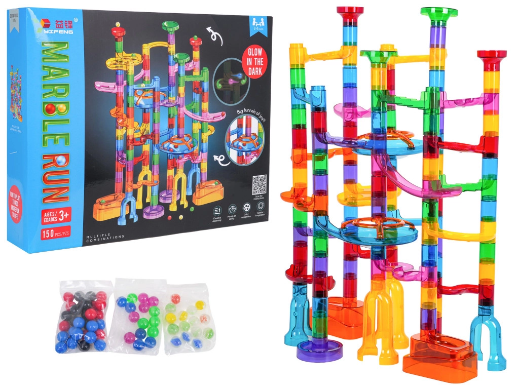 Sötétben világító labdapálya  – 150 darabos