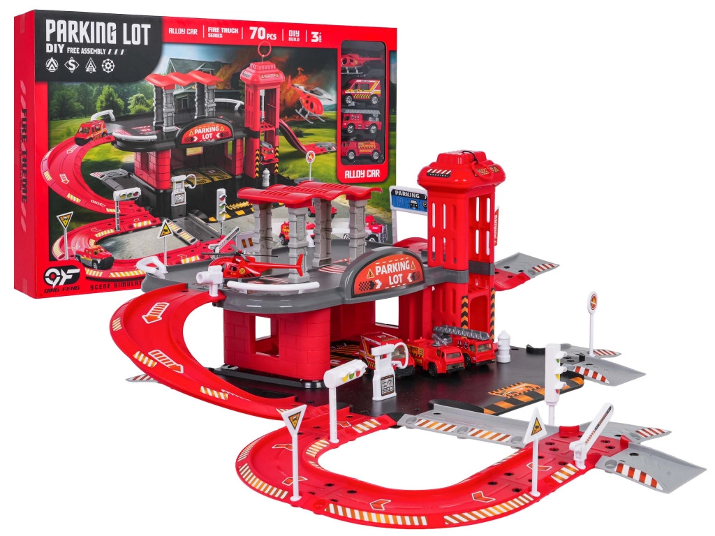 Tűzoltóság parkolója + kiegészítők