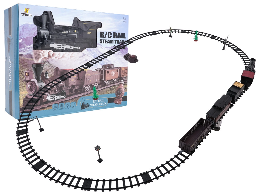 Távirányítású retró vonat füst-, fény- és hangfunkciókkal  – 172cm