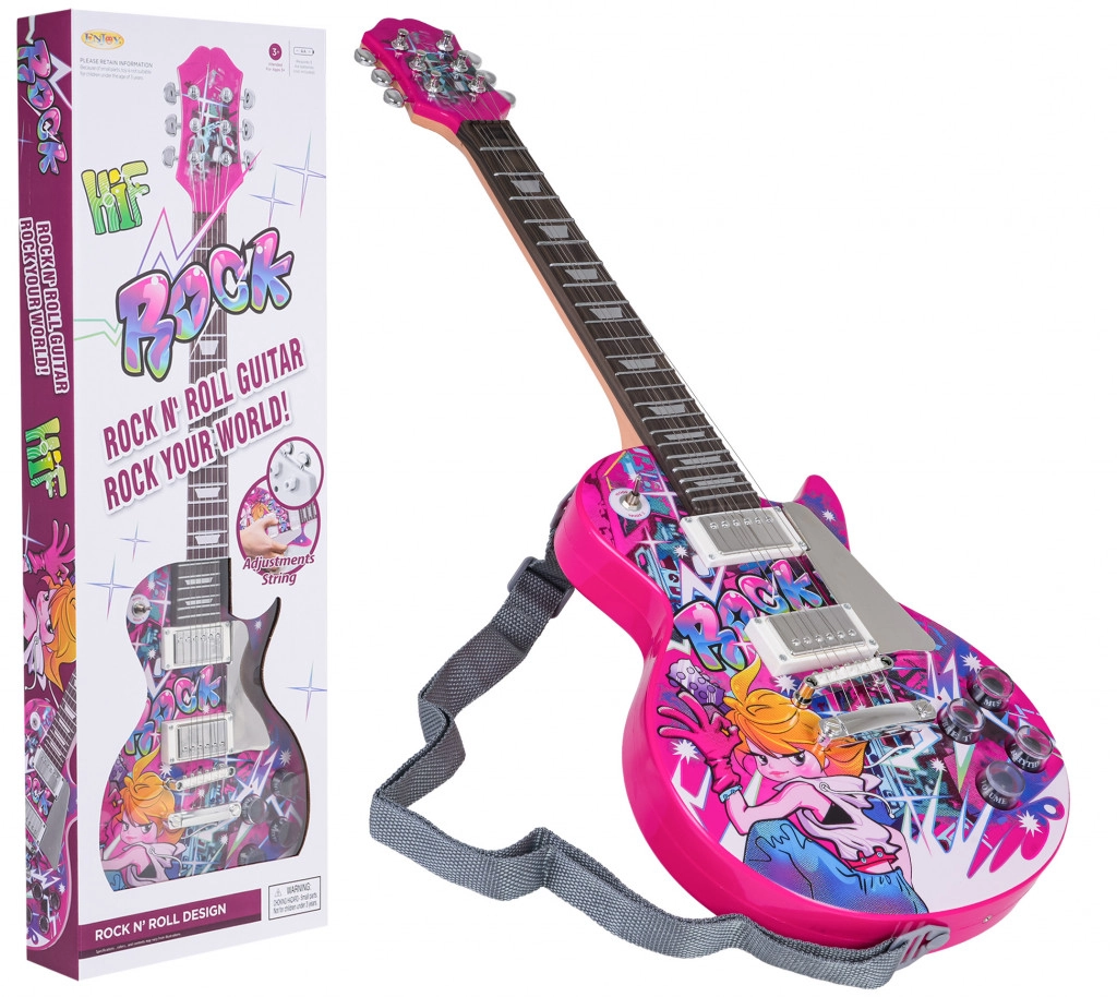 Rózsaszín elektromos gitár gyerekeknek
