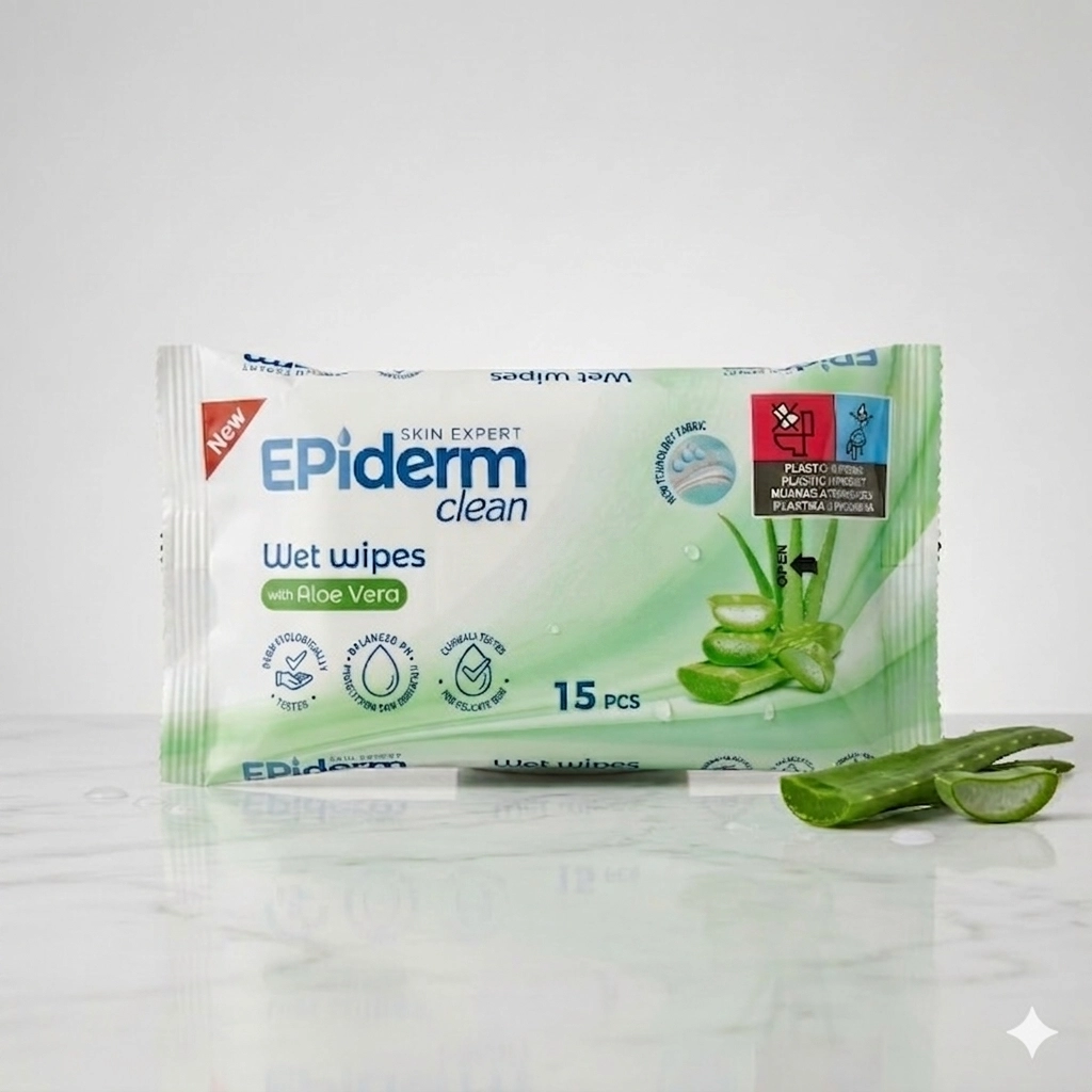 EPIDERM CLEAN NEDV.TÖRLŐK.ALOE VERA 15DB