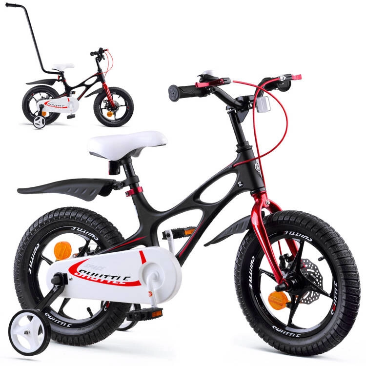 RoyalBaby gyermek kerékpár tolókarral Space Shuttle 14″ fekete színben