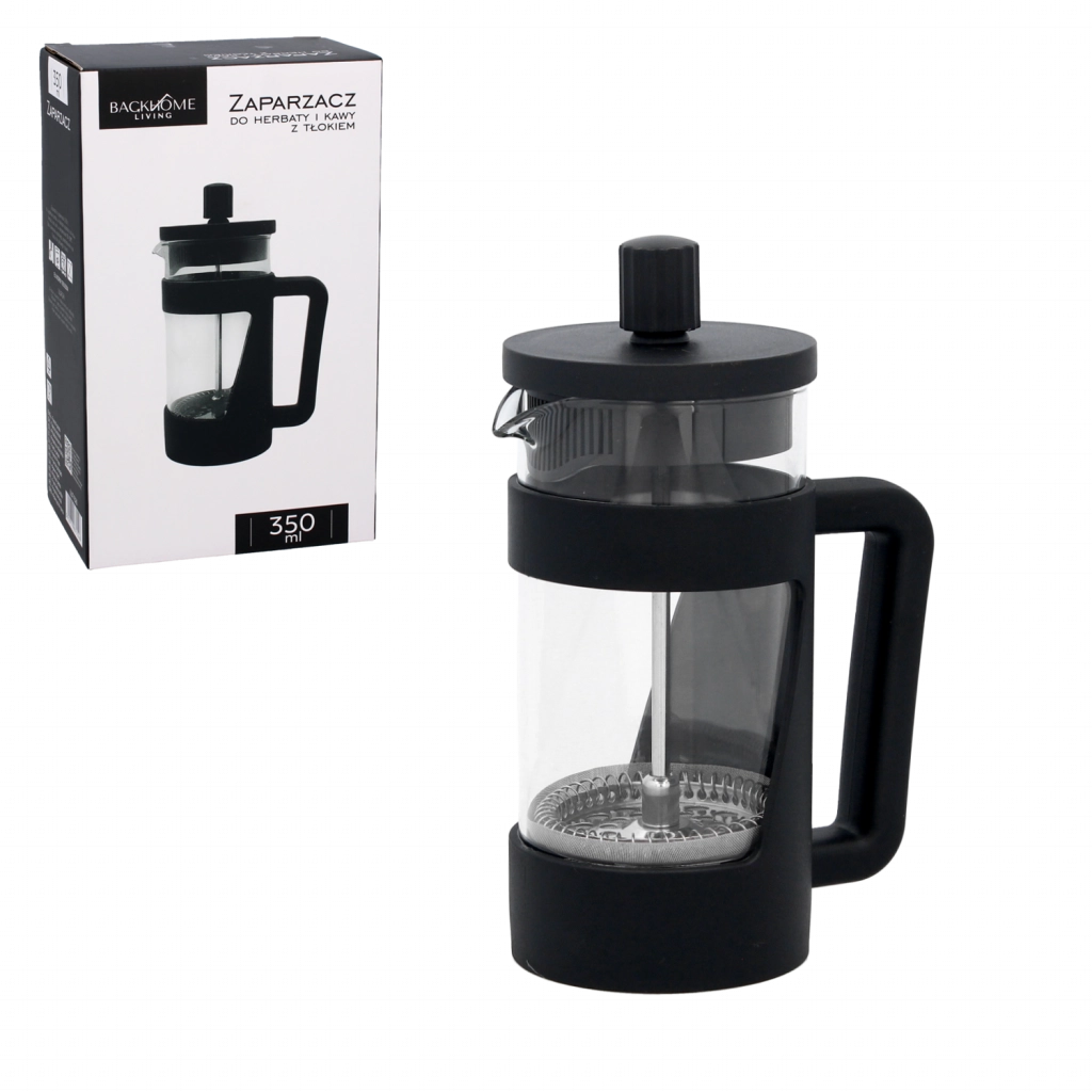 Modern kávé- és teafőző – 1000 ml, üveg fekete borítással