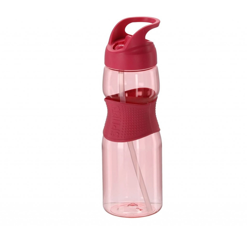 Szívószálas műanyag kulacs 730 ml – rózsaszín színben